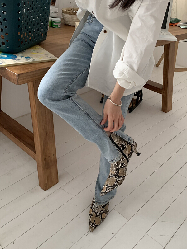 New year in early spring! [Hua Muzi] Korean version slim elastic slit jeans 39089# zxl