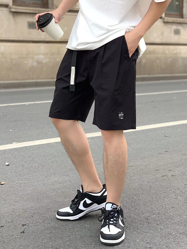 [ing] loose and semi elastic waist quarter length casual shorts 8586# ZZL