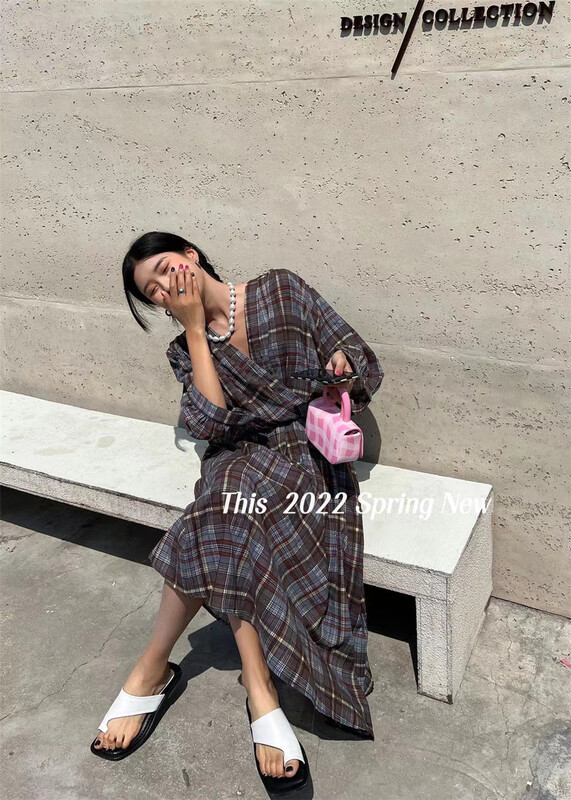 [this] Hong Kong Style Vintage waist dress v496# CSX