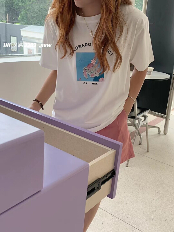 [HH & miss Lai] Korean print short sleeve T-shirt 3383# L