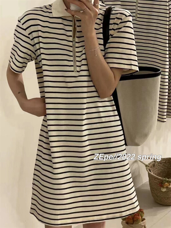 [Ze] striped lady dress 8560# ll