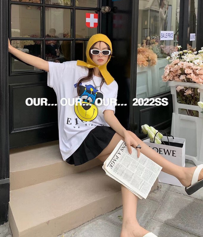 New year in early spring! [69lsw] printed dog short sleeve T-shirt