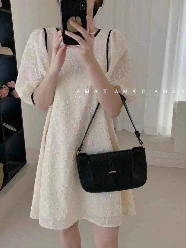 Live 56! [Susan] contrast color, foreign style, age reducing and thin dress 18511# LSW