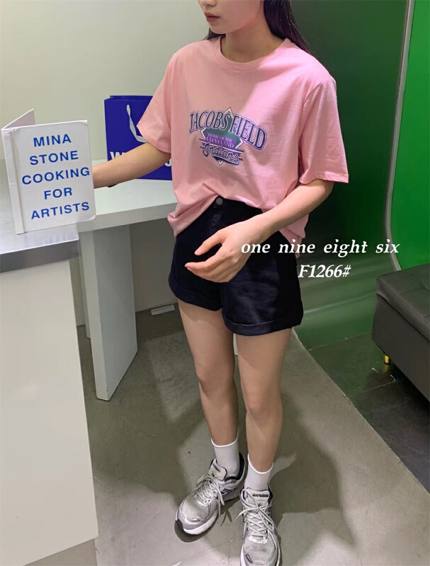 [1986] versatile comfortable lettered short sleeve T-shirt 1266# XYY