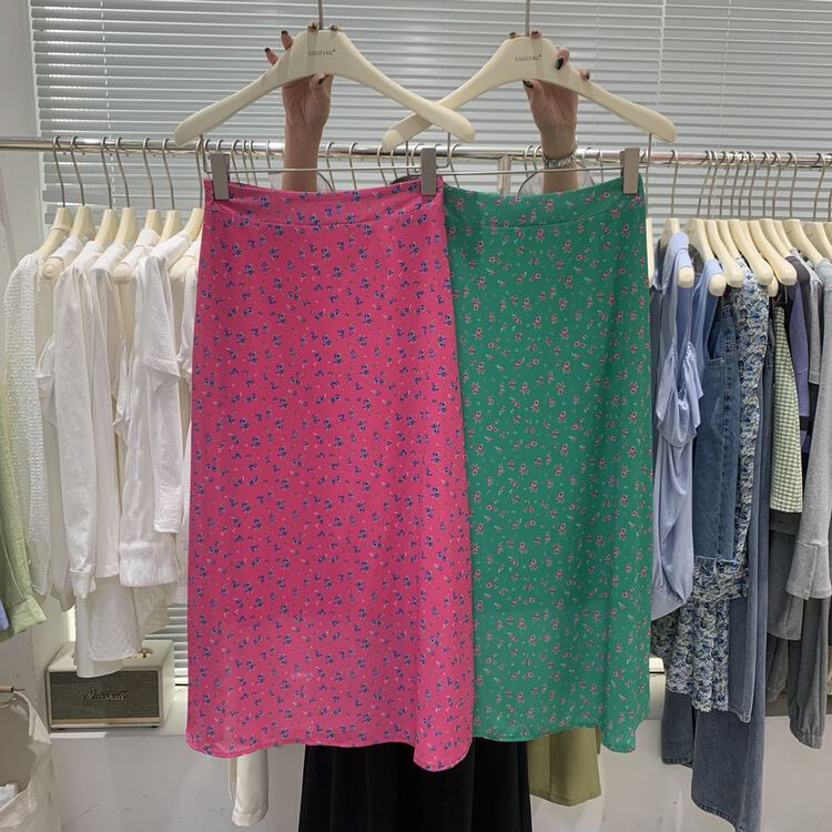 New in early summer! [going] fashion floral mid length skirt 1380# lwy
