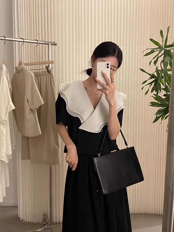 New in early summer! [soul] gentle temperament short sleeve jacket with fungus edge at18164222w# CLS