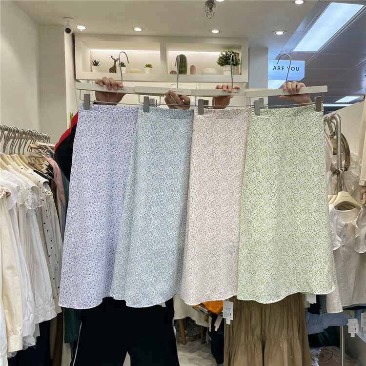 goods in stock! New year in early spring! [Max original] Korean Style Floral Chiffon Skirt 97950# HBx