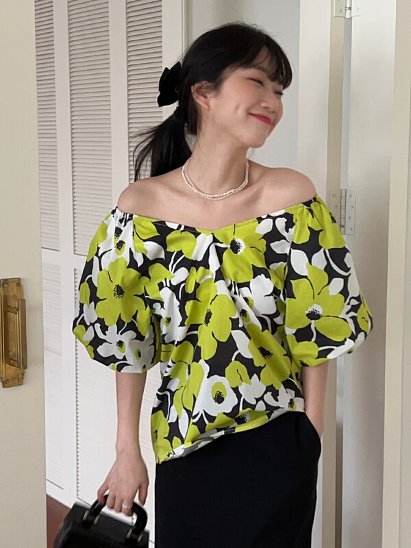 [AA studio] fashion V-neck printed shirt 3288-1# WPL