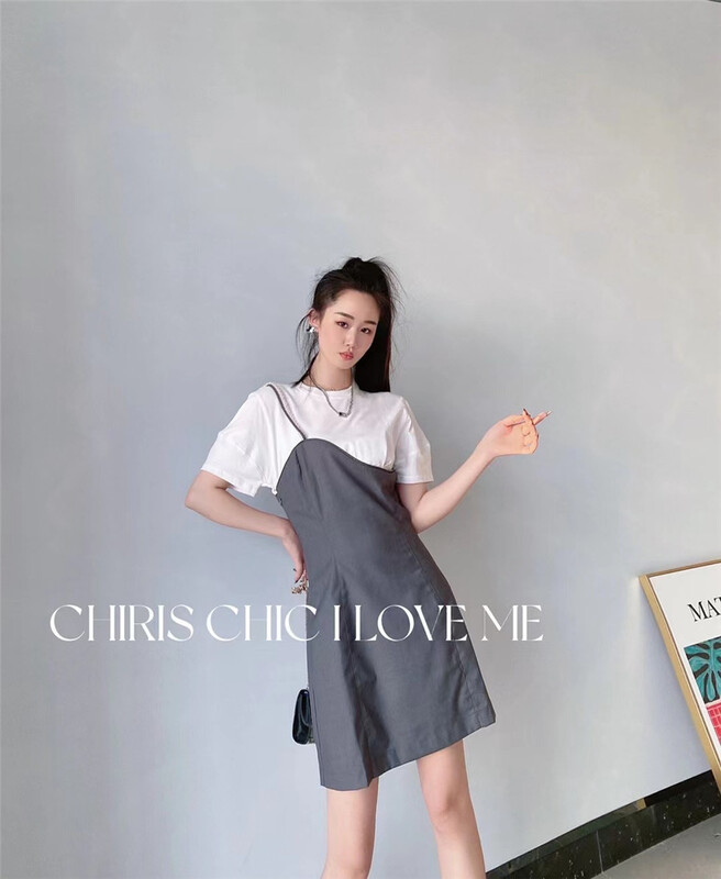 [iris chic] pearl chain stitched suit dress 220131# ozq