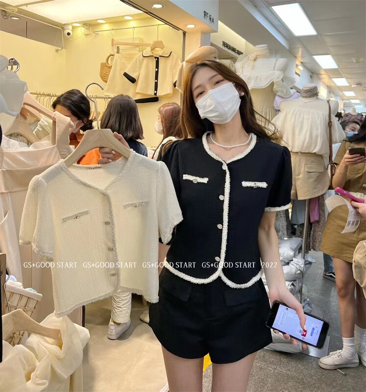 New in early summer! [GS. Good star] Korean style small fragrance shirt 22161# hjy
