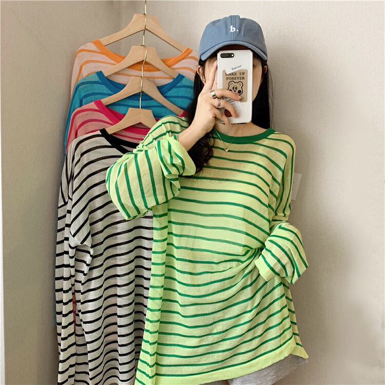 [F.P.] STRIPED FASHION versatile sweater 25026# HBx