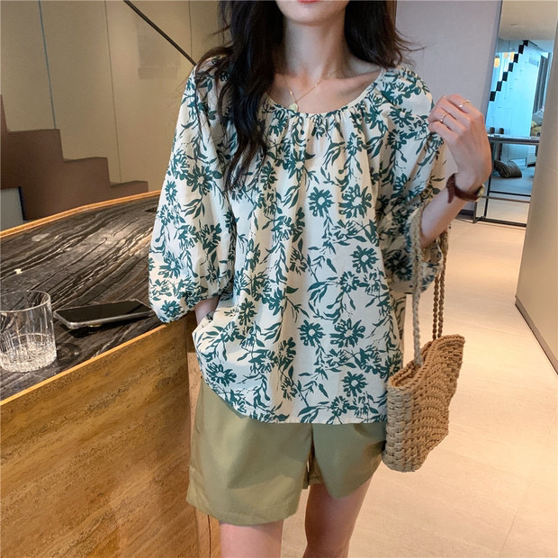 [jun.t] niche floral shirt + loose casual Shorts Set 5909# PCZ