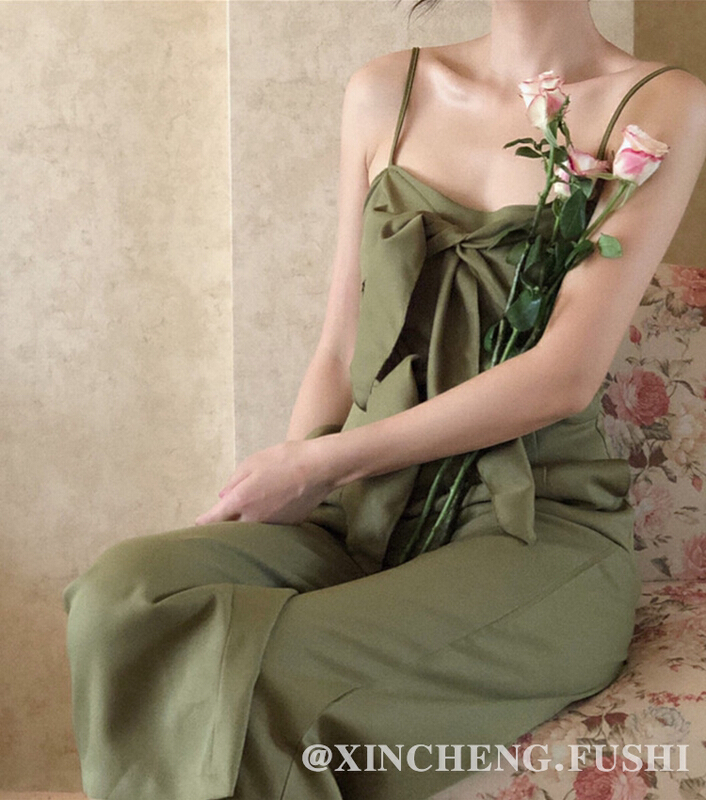 New in early summer! [Xinsheng] Chiffon high waist tie bow suspender dress a256# PCZ