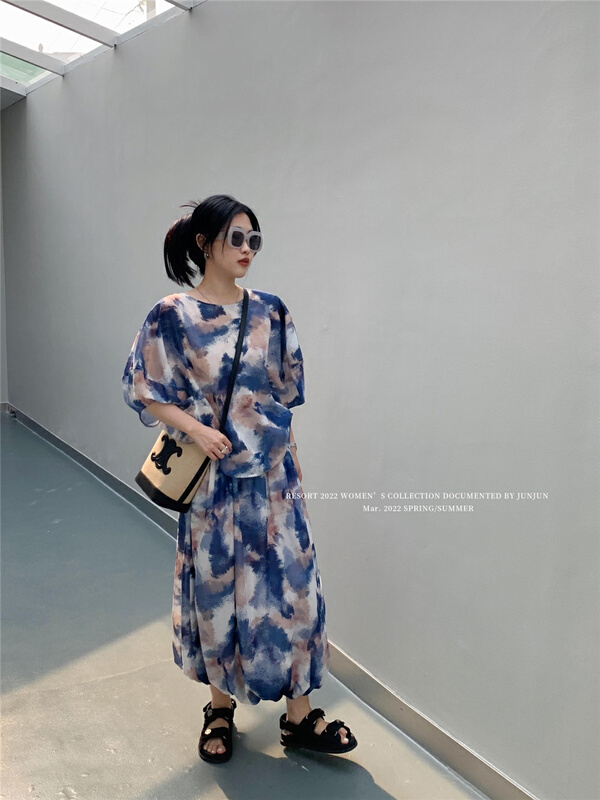 New in early summer! [DT class] fashion tie dye fashion short sleeve T-shirt (without matching) 4619# XYJ
