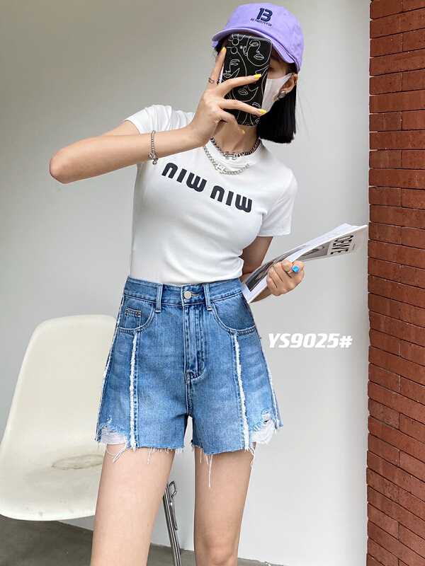 Original price 84.90! New in early summer! [star] Korean style featured design of woolen denim shorts ys9025# CLS