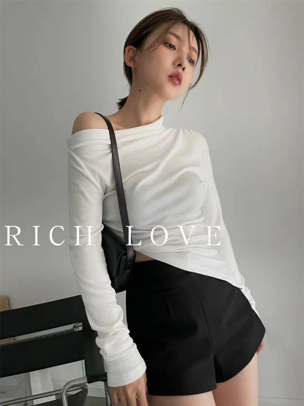 [rich love] solid color simple basic versatile shirt 8054# jhy