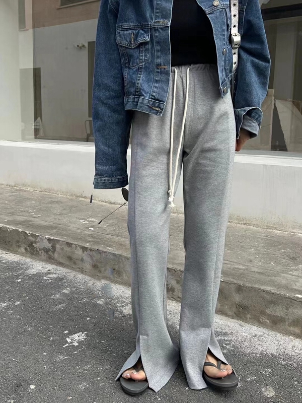 goods in stock! [e + 1] Korean versatile elastic waist slit casual pants 8046# XYY