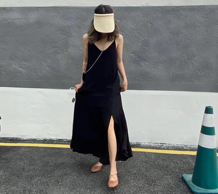[one seven] suspender foreign style gentle age reducing dress ops1397# LSL