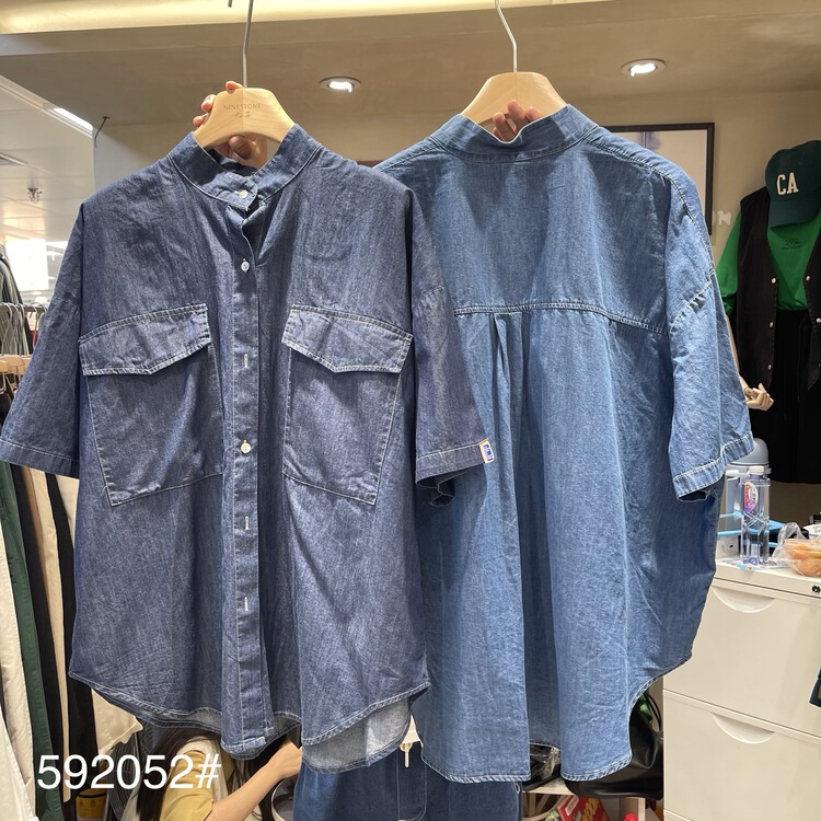 [fabric] Korean single breasted comfortable shirt 592052# L