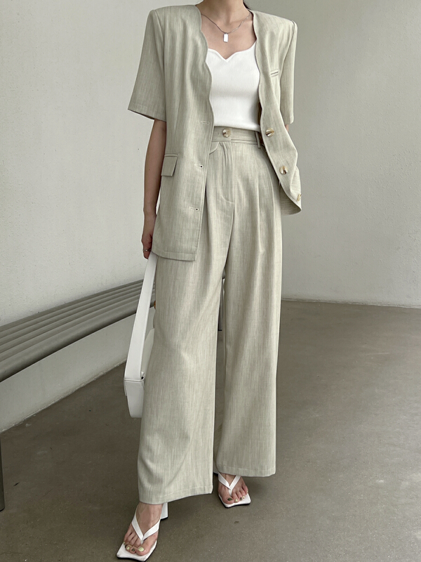 [context sense] temperament and texture wide leg trousers tts1408# CLS