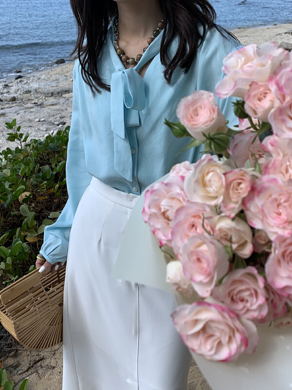[emoni] gentle style style department leading shirt 10705# CLS