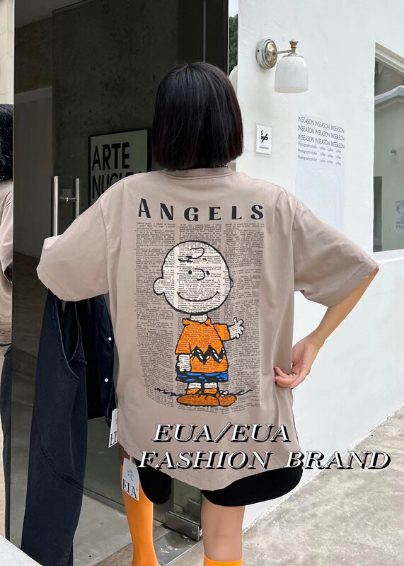 [EUA European and American trend] washing ice silk cotton Snoopy short sleeve T-shirt (T-shirt only) 12286# XYY