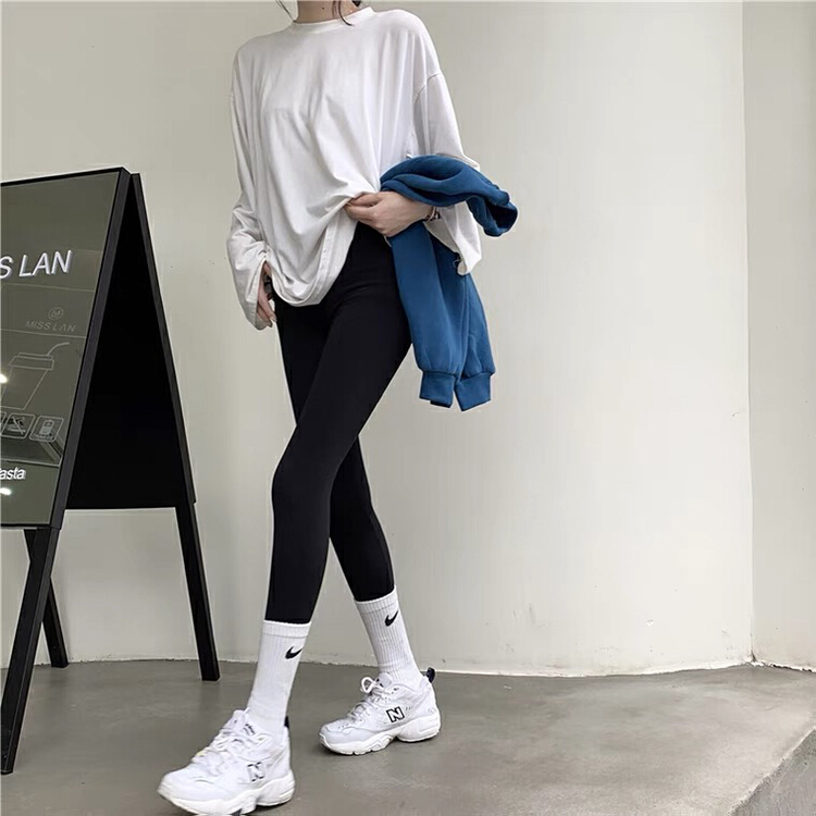 New year in early spring! [c.h.z] simple, slim, high waist, abdomen closing Leggings a1043# WTT