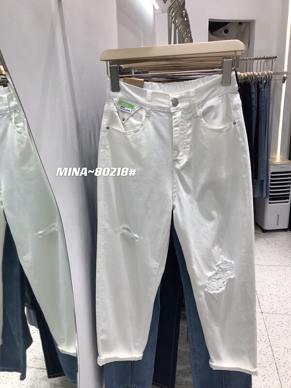 [Mina] straight and versatile loose jeans 80218-8# LSW