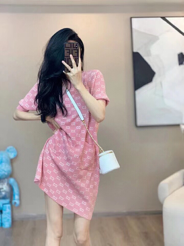 [Tutu] pink letter sweet aging knitted dress c803# zxx