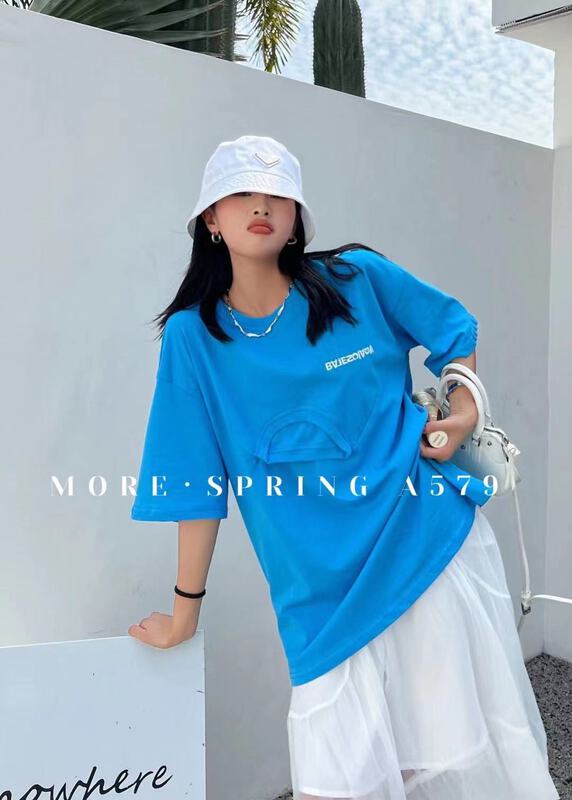 Original price 73.32! New year in early spring! [more] Korean alphabet design Short Sleeve T-shirt 8850# ozq