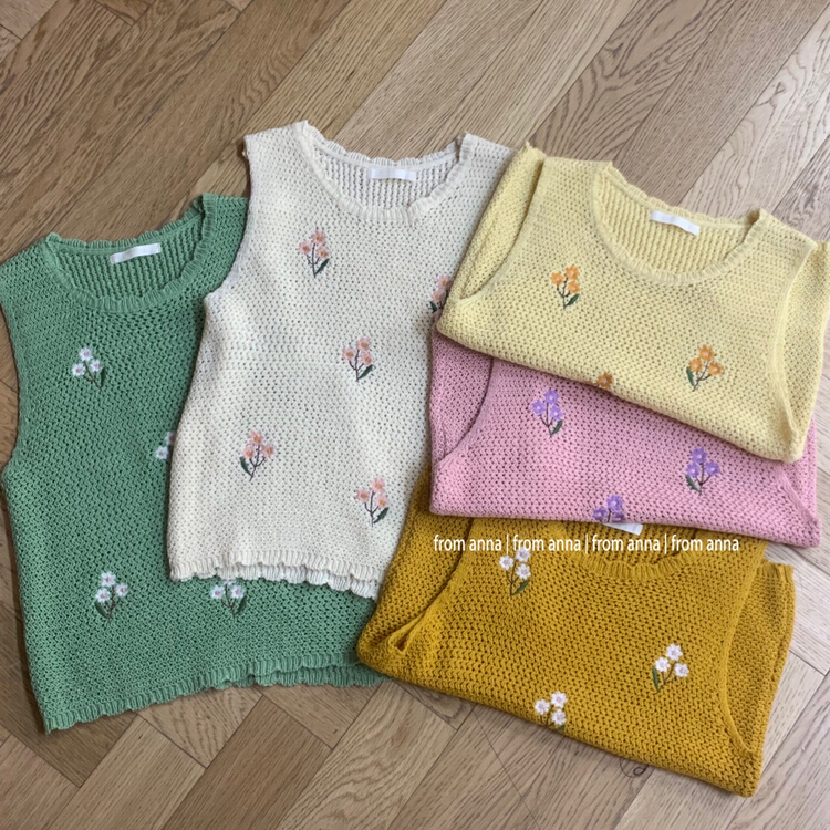 [from Anna] Korean Embroidered Flower vest / suspender (vest only) 6137# LSW