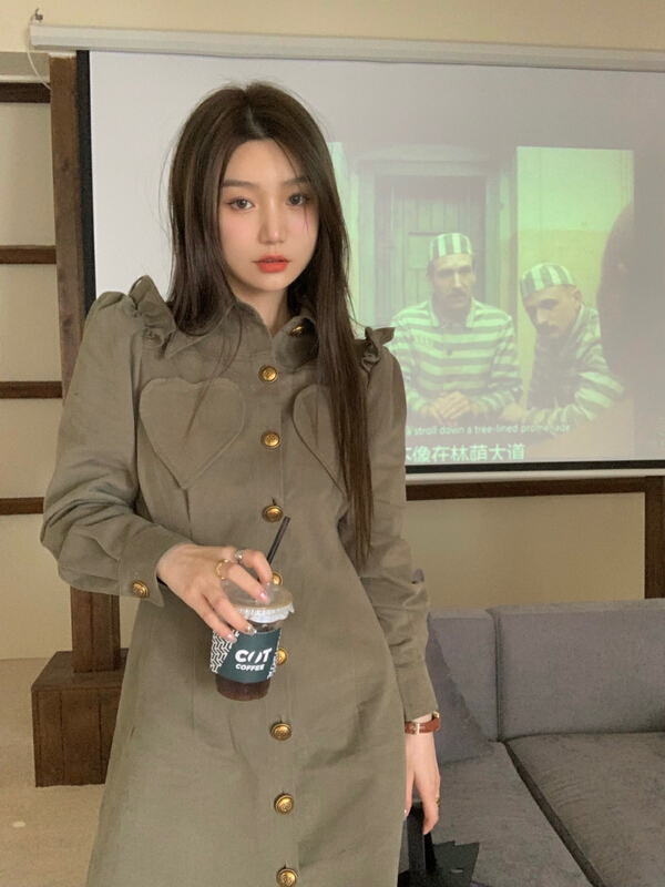 New year in early spring! [timely rain] Han Feng's sweet waist button dress 75898# YYW