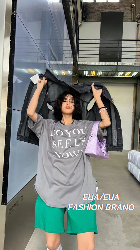 [European and American trend] Korean round neck versatile short sleeve T-shirt (T-shirt only) 9207# L
