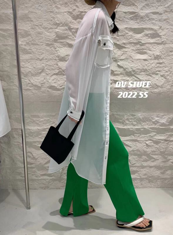 [ov] stitched sunscreen shirt dress 5294# zxl