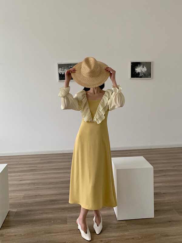[new open] temperament Ruffle fashion dress fl22231# zxl