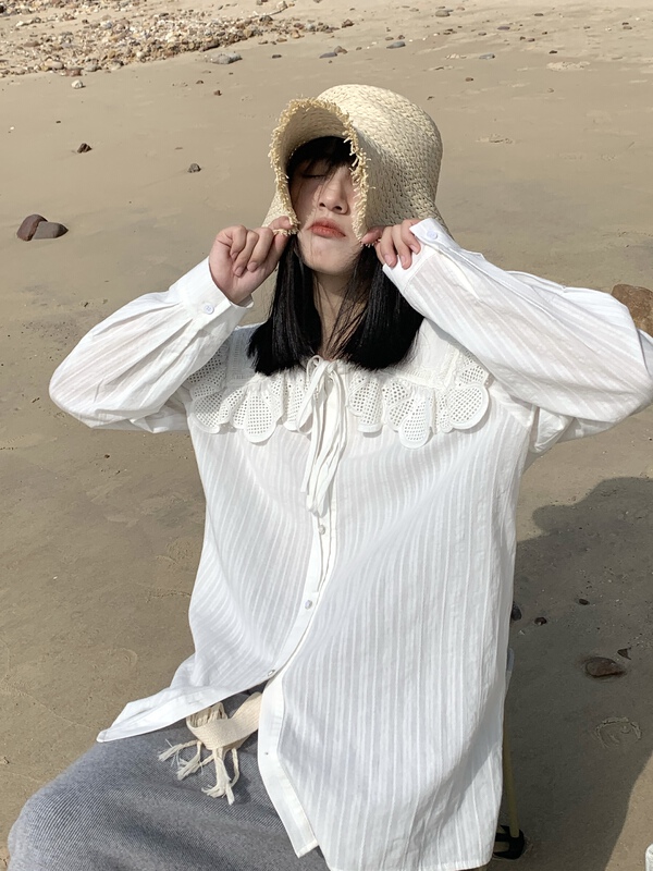 [meet + studio] Korean versatile bandage design blouse 57833# LSL