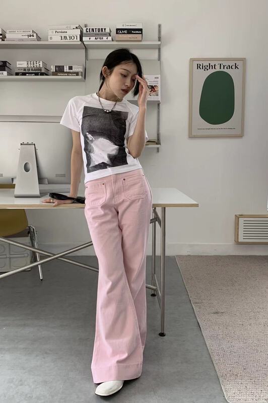 [9hour] pocket personalized straight jeans 30321# zxl