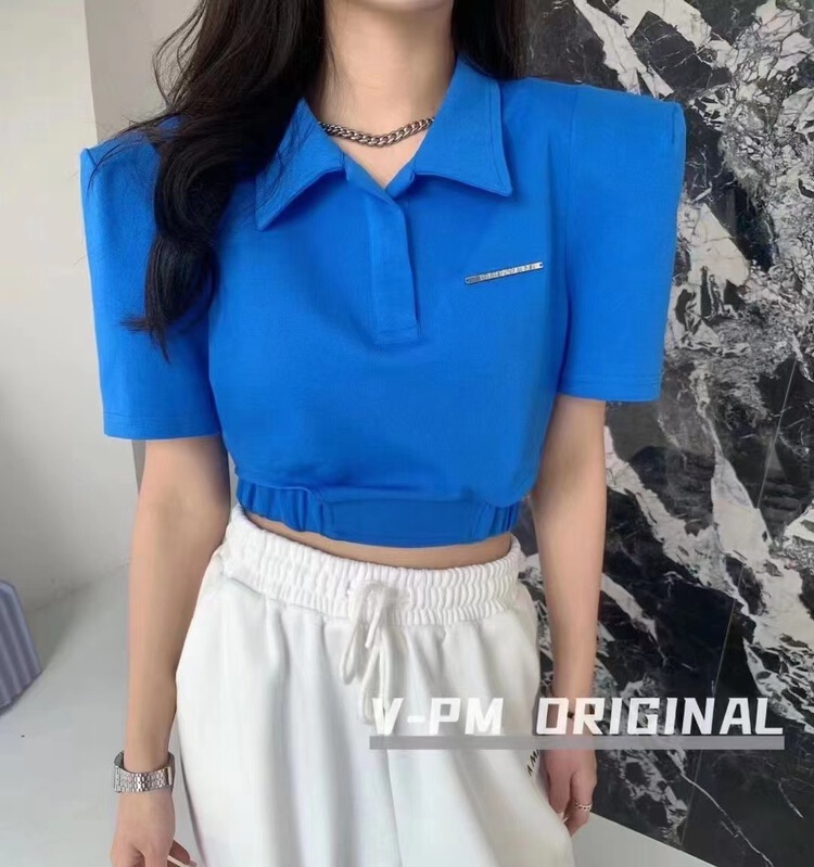 New in early summer! [top] niche design waist button blouse a530# ZSY