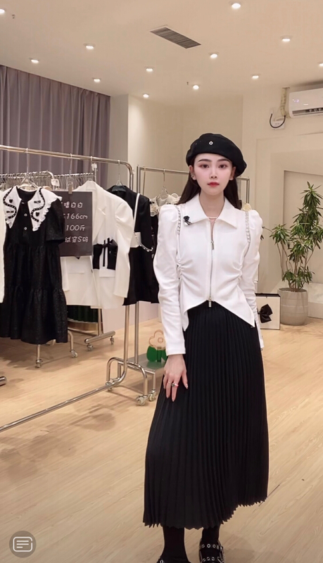 goods in stock! [Feimao Philippine cat] Korean high waist pleated skirt ym-9787# LSL