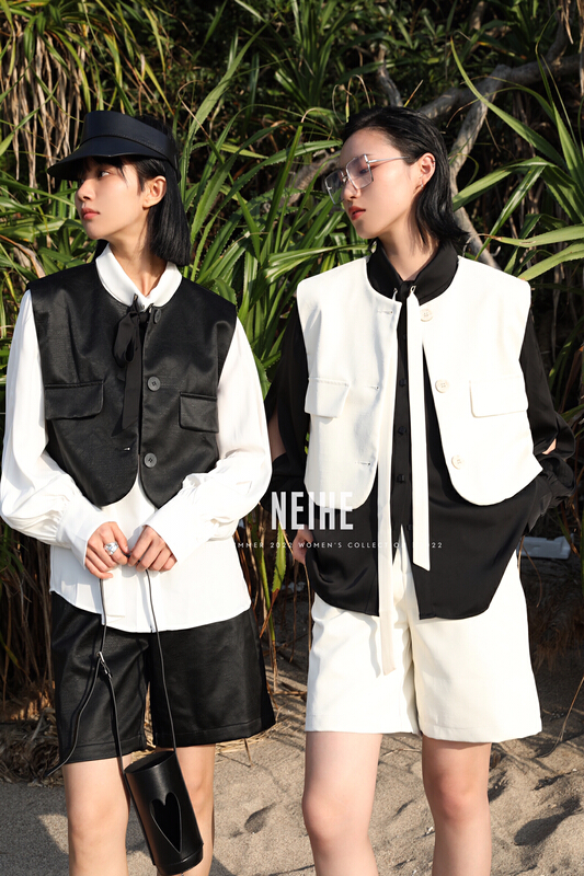 New year in early spring! [neihe] casual loose tie collar design shirt (with tie) 22067# zxx