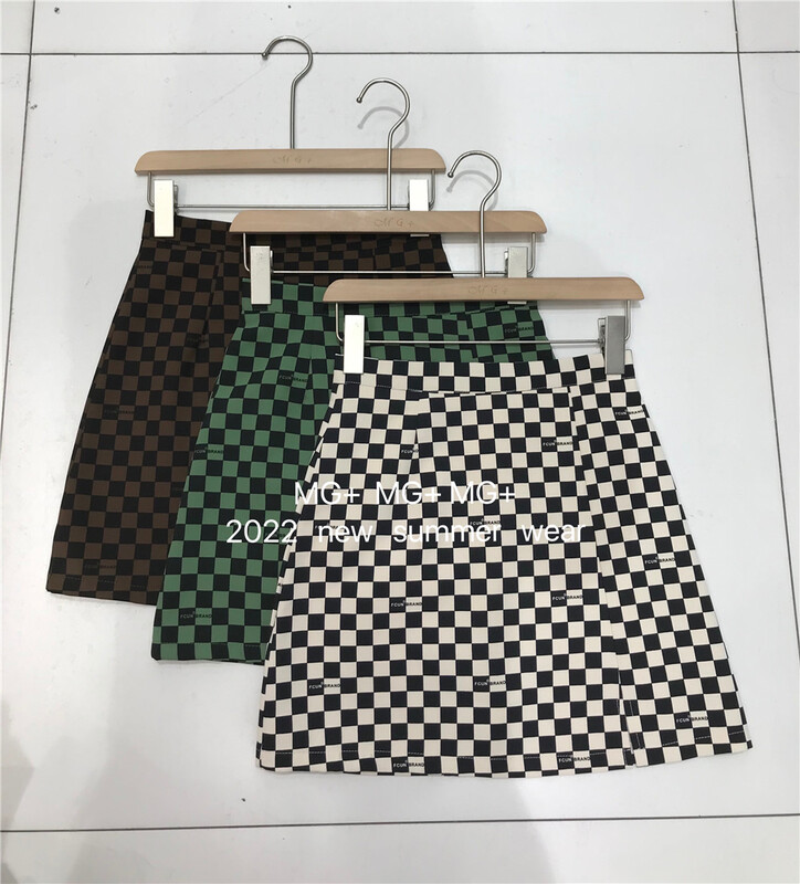 New year in early spring! [Mg +] high waist checkerboard split skirt 99123# jhy