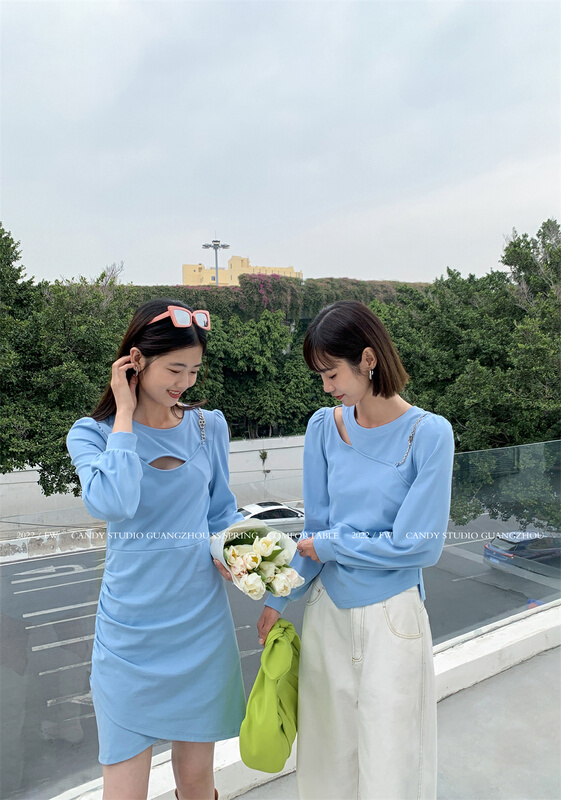 New year in early spring! [candy] Korean minority design shirt (with detachable chain) b7101# ZSY