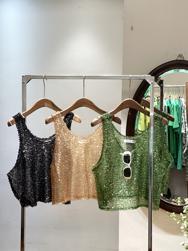 New in early summer! [trust me] Sequin fashion versatile vest / sling 67540# ozq