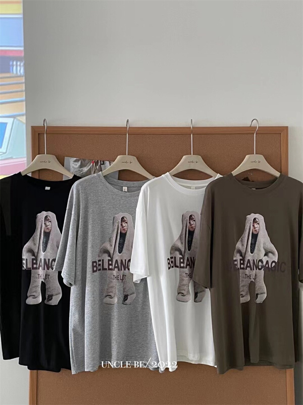 New year in early spring! [UNC be] Korean simple baby bear print short sleeve T-shirt 3035# XYY