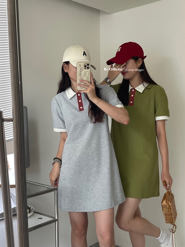 【B加】減齡撞色polo連衣裙  22-372-2#  HBX