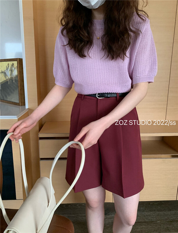 [ZOZ] high waist slim comfortable trousers (without belt) ys1-022038# L