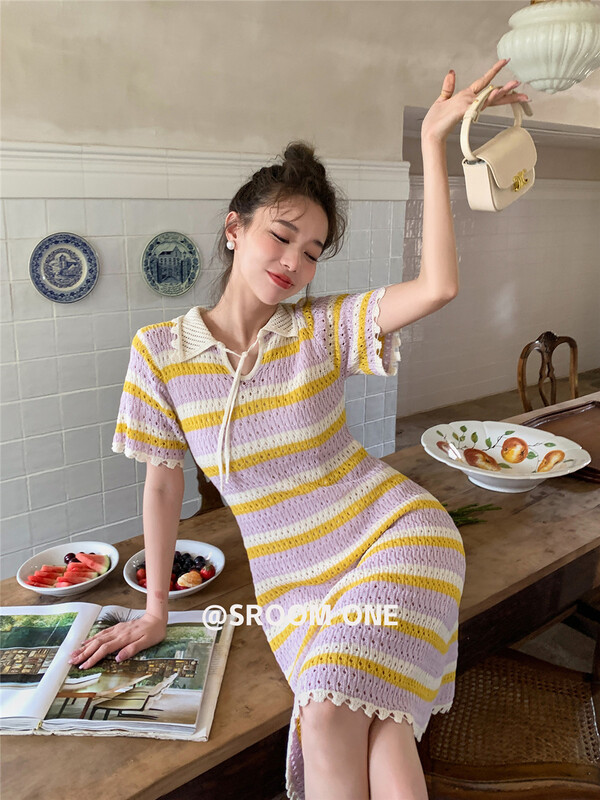 [s.room] Korean stripe fashion dress 7116# LSL