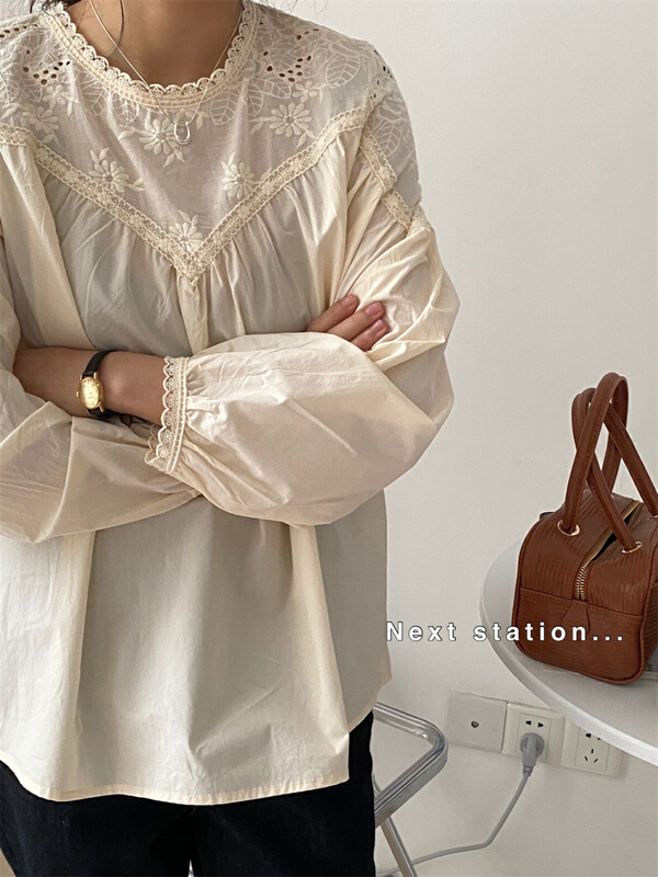 New year in early spring! [next station] Korean style exquisite stitching shirt a22011# ZSY