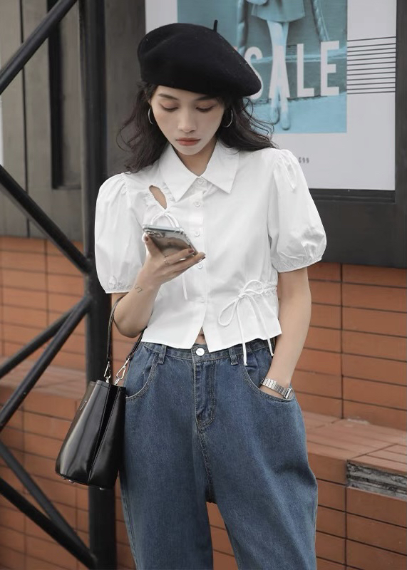 New in early summer! [blue show] design sense careful machine shirt 659# LSW