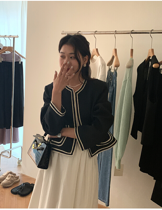New year in early spring! [the mind] contrast color versatile small fragrance short coat 60155# jhy
